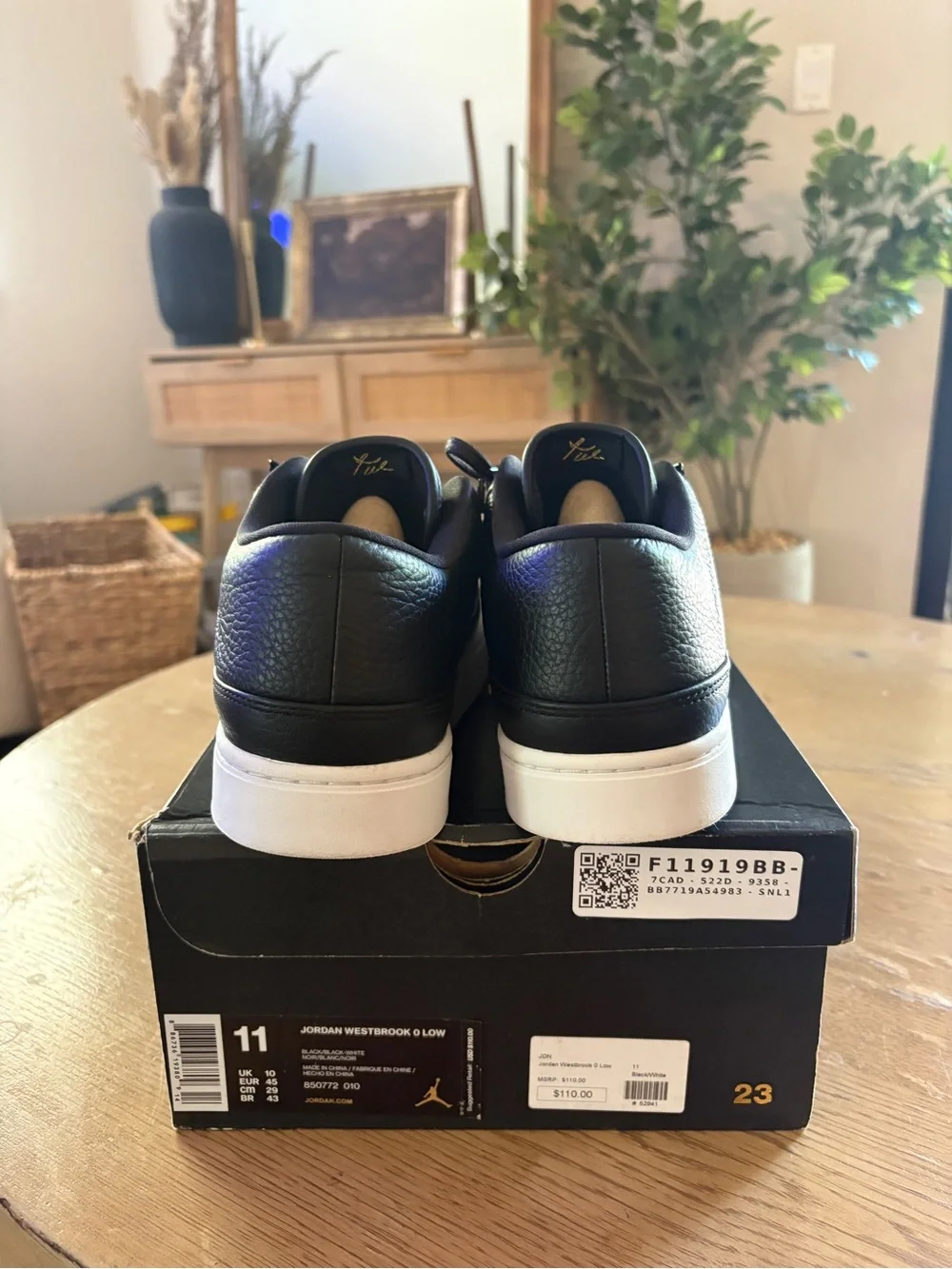 Jordan Westbrook 0 Low Men's Black Leather Sneakers